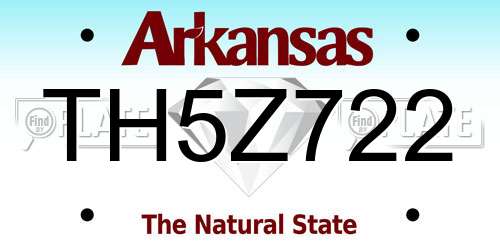 TH5Z722 Arkansas License Plate