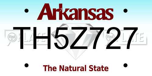 TH5Z727 Arkansas License Plate