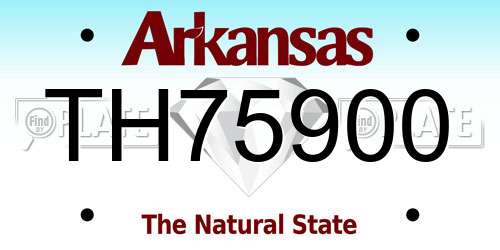 TH75900 Arkansas License Plate