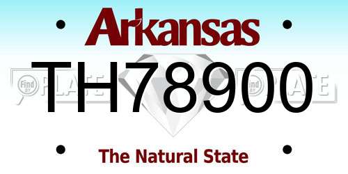 TH78900 Arkansas License Plate
