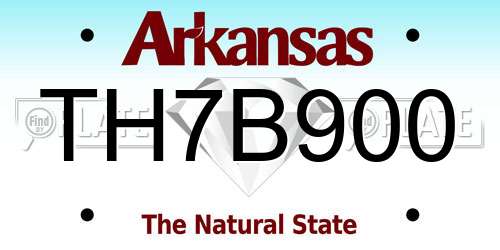 TH7B900 Arkansas License Plate