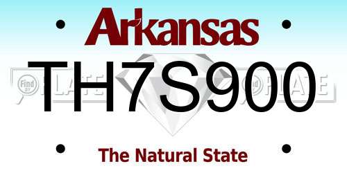 TH7S900 Arkansas License Plate