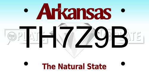TH7Z9B Arkansas License Plate