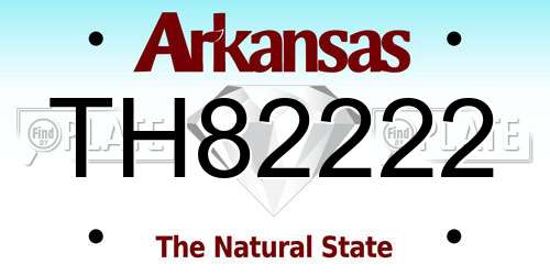 TH82222 Arkansas License Plate
