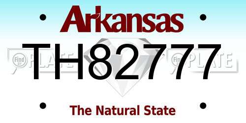 TH82777 Arkansas License Plate