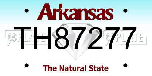TH87277 Arkansas License Plate