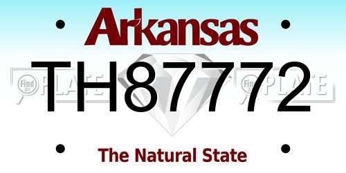 TH87772 Arkansas License Plate