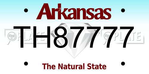 TH87777 Arkansas License Plate