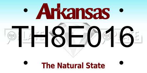 TH8E016 Arkansas License Plate