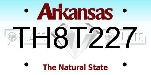TH8T227 Arkansas License Plate