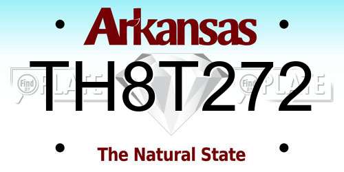 TH8T272 Arkansas License Plate
