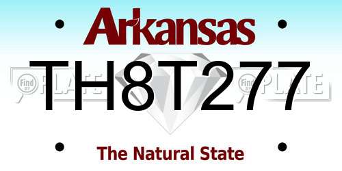 TH8T277 Arkansas License Plate
