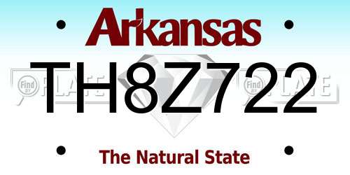 TH8Z722 Arkansas License Plate
