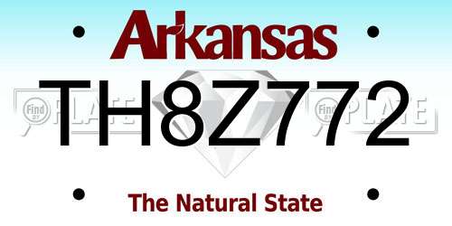 TH8Z772 Arkansas License Plate