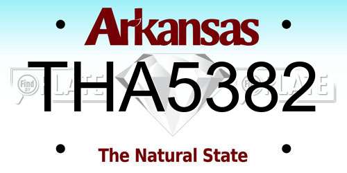 THA5382 Arkansas License Plate