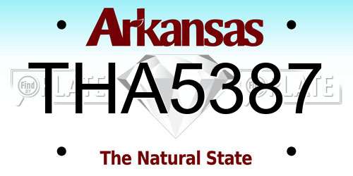 THA5387 Arkansas License Plate