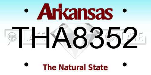 THA8352 Arkansas License Plate