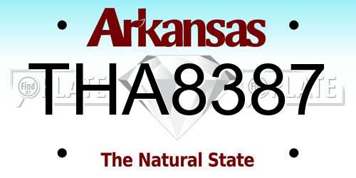 THA8387 Arkansas License Plate