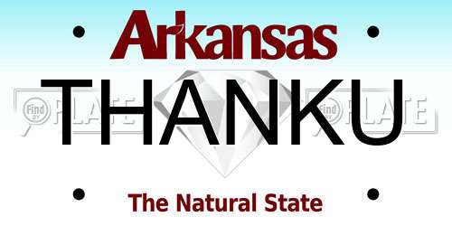 THANKU Arkansas License Plate