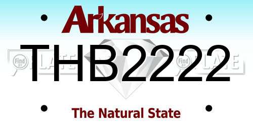 THB2222 Arkansas License Plate