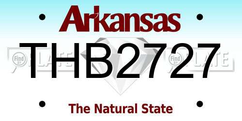THB2727 Arkansas License Plate