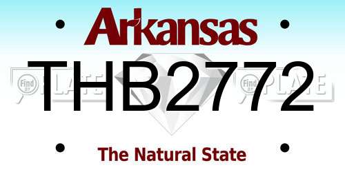 THB2772 Arkansas License Plate