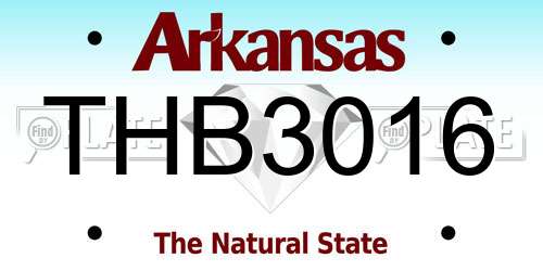 THB3016 Arkansas License Plate