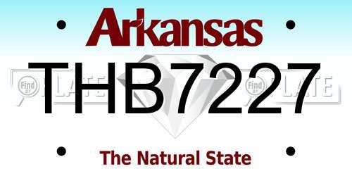 THB7227 Arkansas License Plate