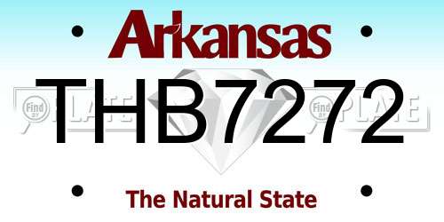 THB7272 Arkansas License Plate