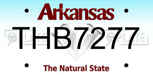 THB7277 Arkansas License Plate