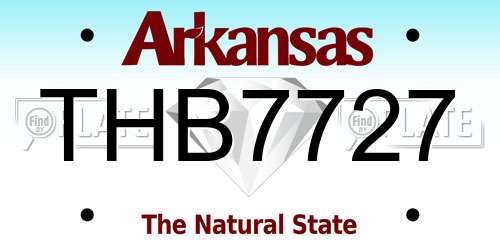 THB7727 Arkansas License Plate