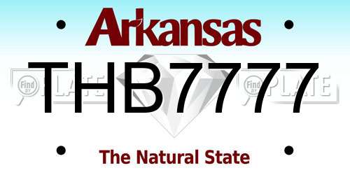 THB7777 Arkansas License Plate