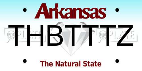 THBTTTZ Arkansas License Plate