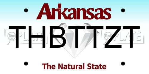THBTTZT Arkansas License Plate