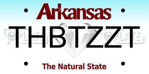 THBTZZT Arkansas License Plate