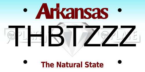 THBTZZZ Arkansas License Plate