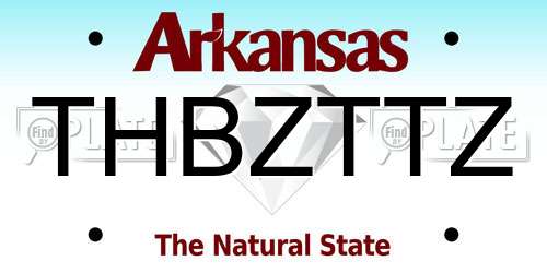 THBZTTZ Arkansas License Plate