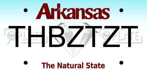 THBZTZT Arkansas License Plate