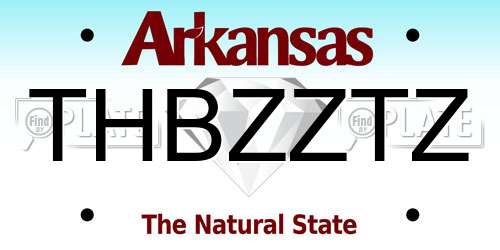 THBZZTZ Arkansas License Plate