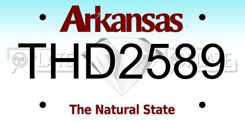 THD2589 Arkansas License Plate