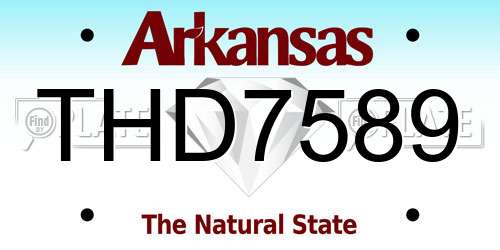 THD7589 Arkansas License Plate