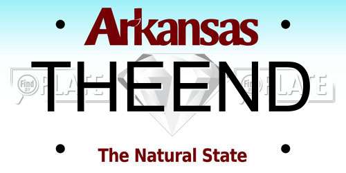 THEEND Arkansas License Plate