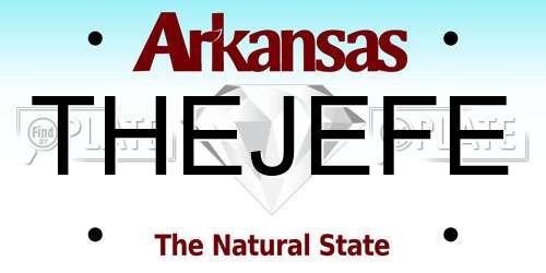 THEJEFE Arkansas License Plate