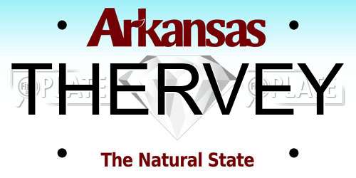 THERVEY Arkansas License Plate