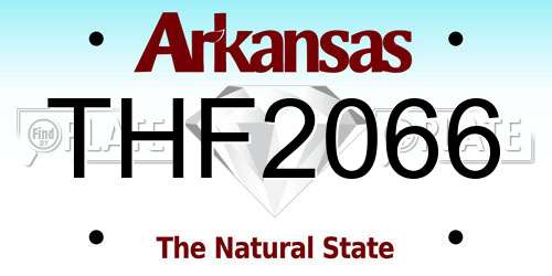 THF2066 Arkansas License Plate