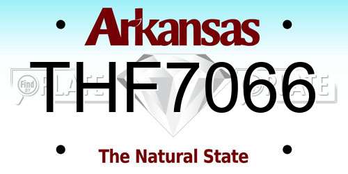 THF7066 Arkansas License Plate
