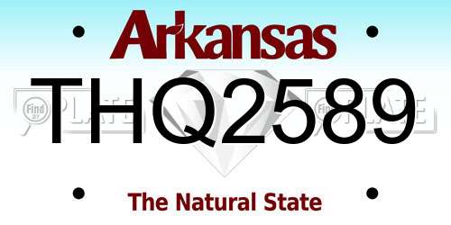THQ2589 Arkansas License Plate