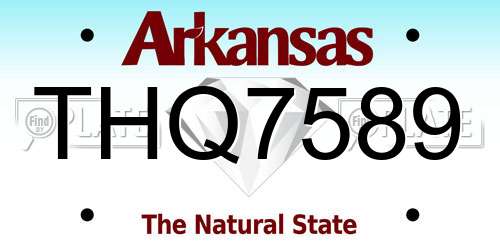 THQ7589 Arkansas License Plate