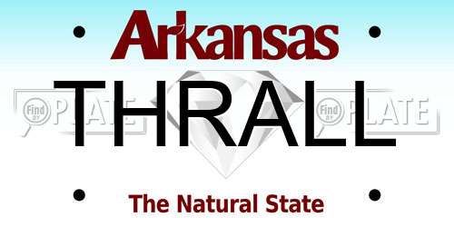 THRALL Arkansas License Plate