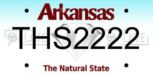 THS2222 Arkansas License Plate